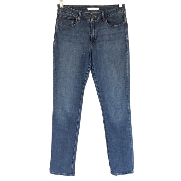 Levis Mid Rise Skinny Womens Size 12 Medium Blue Wash Casual Stretch Denim Jeans - Picture 2 of 9